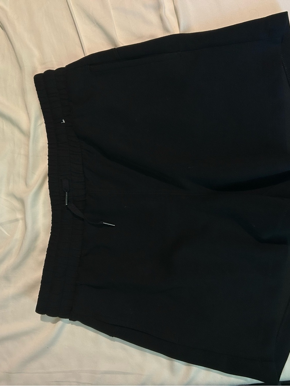 Classic Black Elastic Waist Shorts